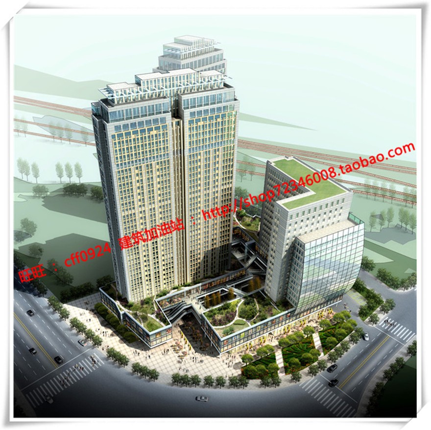 建筑图纸221徐州景观建筑规划项目公建办公商业cad平面立面总图skp/su模型+cad图纸