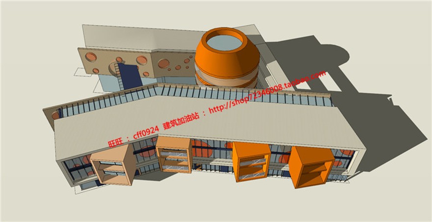 班幼儿园建筑方案设计cad图纸+su模型+效果图