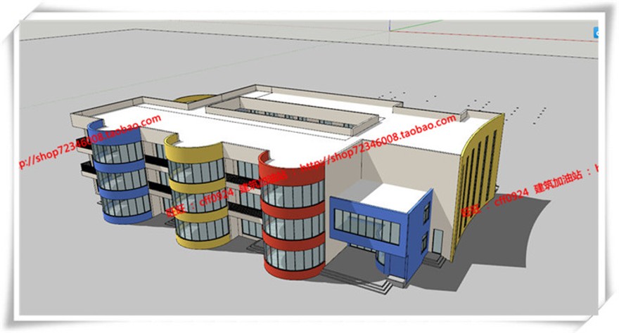 建筑图纸3139班幼儿园学生毕业设计SU模型+cad图纸+3Dmax