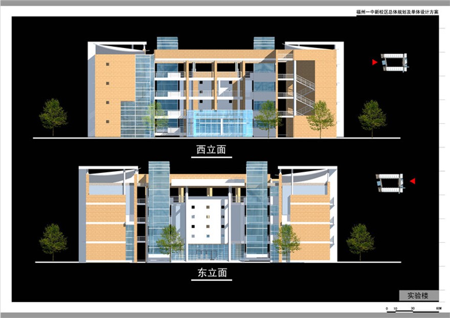 福州大学城方案设计效果图分析图文本cad图纸平面立面