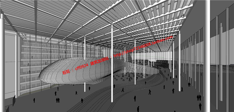 人才活动中心俱乐部会议中心cad建筑方案效果图SU模型