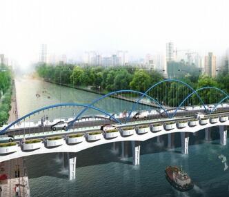 方案文本_西安某城市规划设计中心区跨河桥建筑概念设计方案