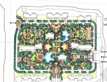 方案文本_山西欧式美式庭院风格住宅区景观概念设计规划设计方案（方案2设计资源设计资源设计资源