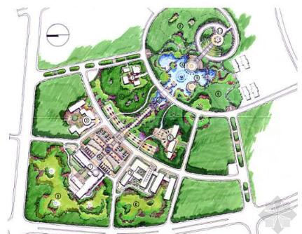 湖南长沙某科技园中心区景观概念设计规划方案
