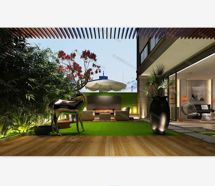 建筑景观室内-庭院阳台3Dmax模型_室内家装工装卧室客厅单体3D模型4