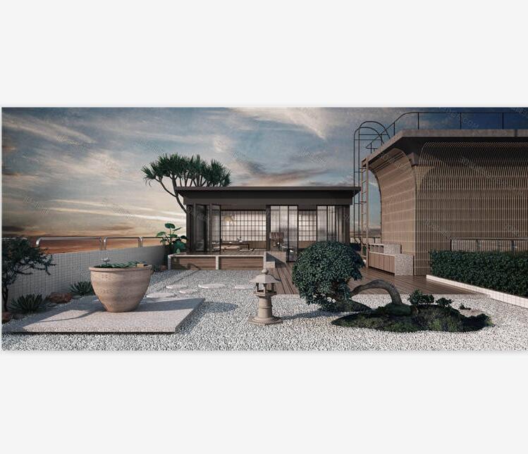 建筑景观室内-庭院阳台3Dmax模型_室内家装工装卧室客厅单体3D模型7