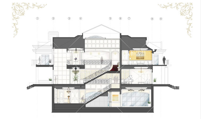 资源素材创意样板房住宅效果标书CAD全套DWG施工图-CAD方案平面图/立剖面图/施工图系列