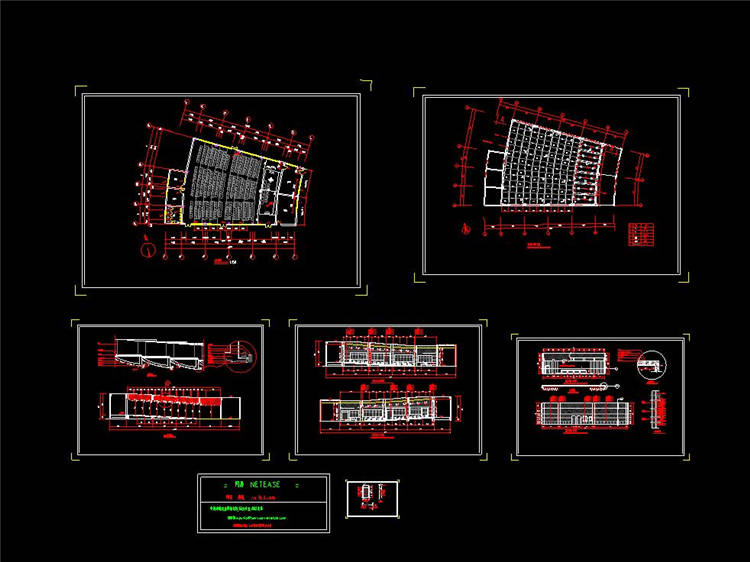 某大学阶梯大会议室施工图-CAD方案平面图/立剖面图/施工图系列