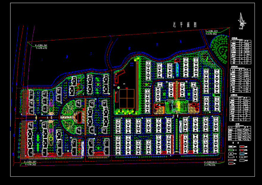 高层住宅公寓居住小区洋房规划(28)-CAD方案平面图/立剖面图/施工图系列
