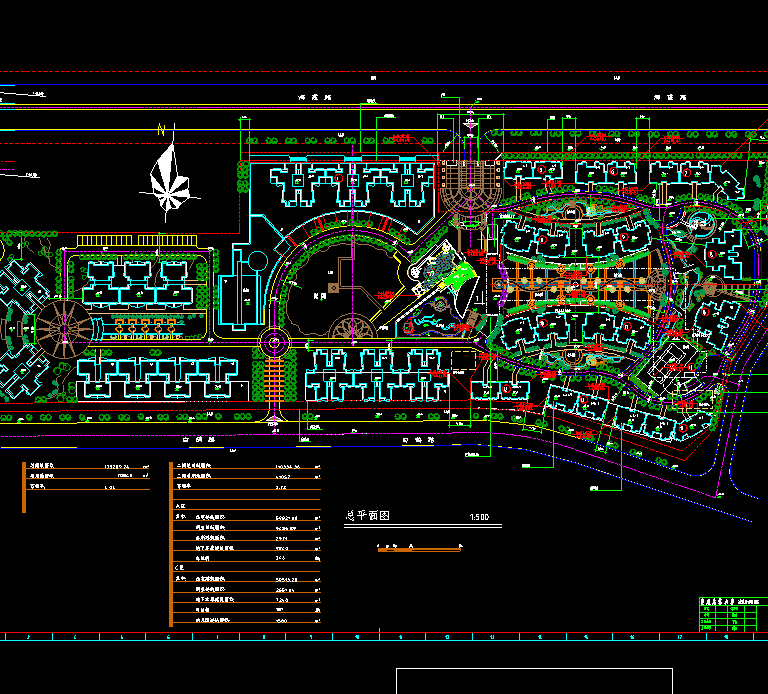 高层住宅公寓居住小区洋房规划(59)-CAD方案平面图/立剖面图/施工图系列
