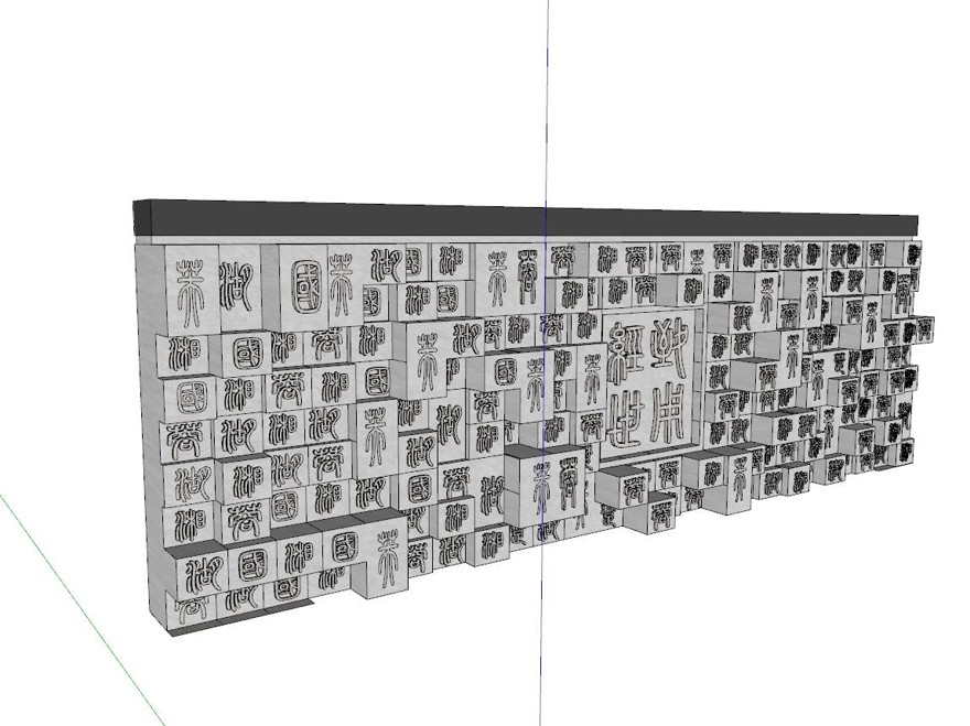 景墙照壁-构筑物小品单体组件sketchup模型21-SU建筑景观室内模型