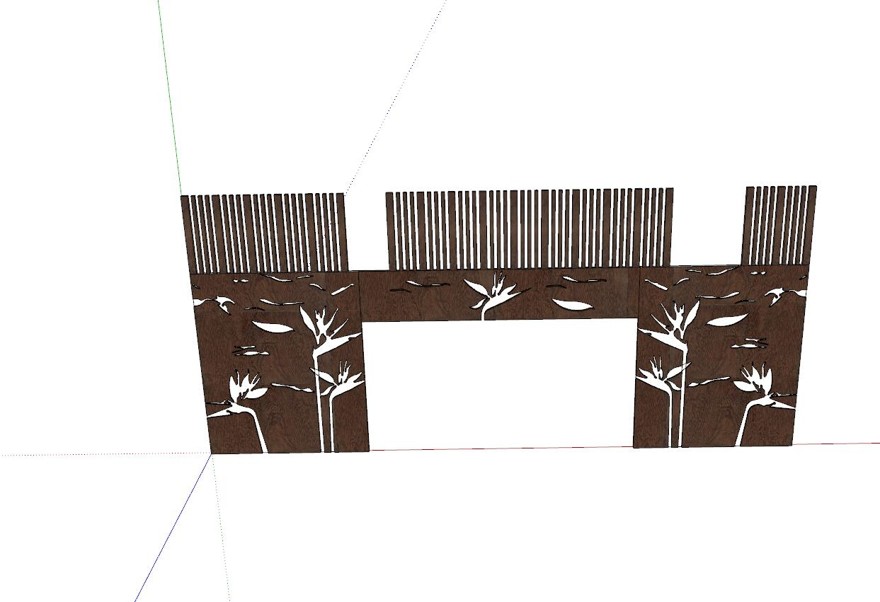 景墙照壁-构筑物小品单体组件sketchup模型52-SU建筑景观室内模型