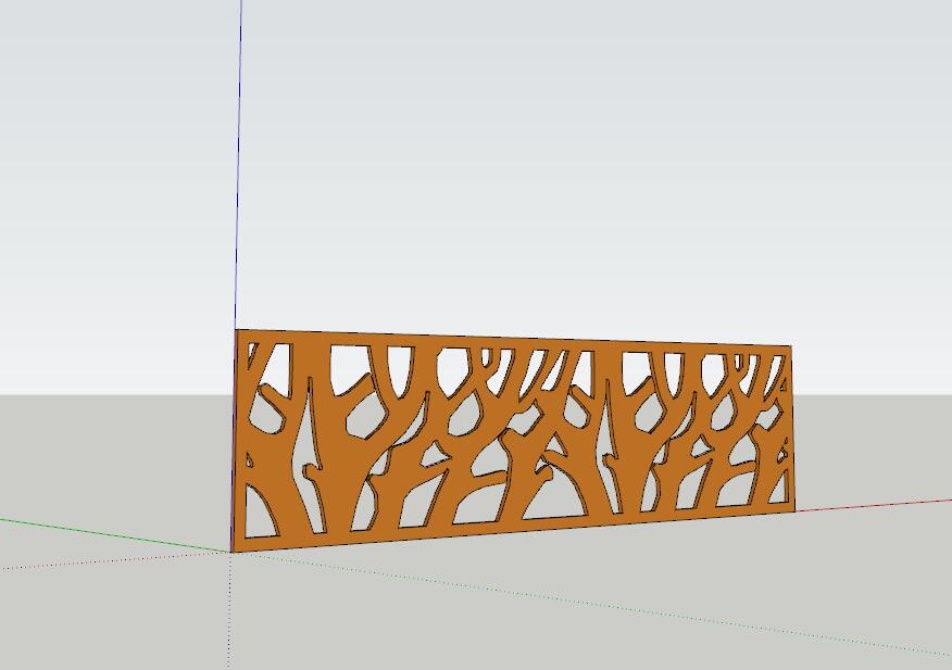屏风隔断-构筑物小品单体组件sketchup模型16-SU建筑景观室内模型