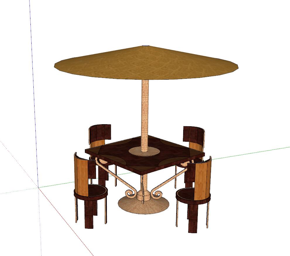 遮阳伞sketchup模型28-SU建筑景观室内模型