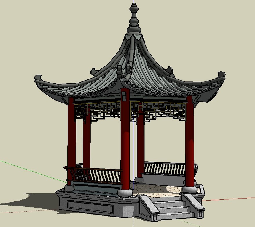 凤凰亭-SU建筑景观室内模型