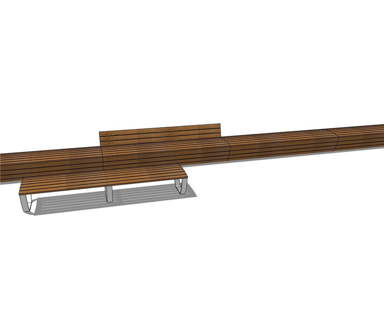 条形座椅sketchup模型89-SU建筑景观室内模型