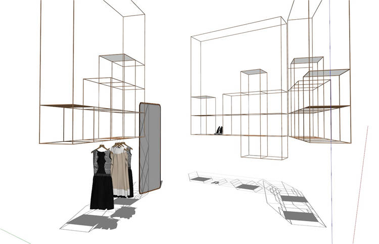 服装店饰品构件su模型sketchup模型17-SU建筑景观室内模型