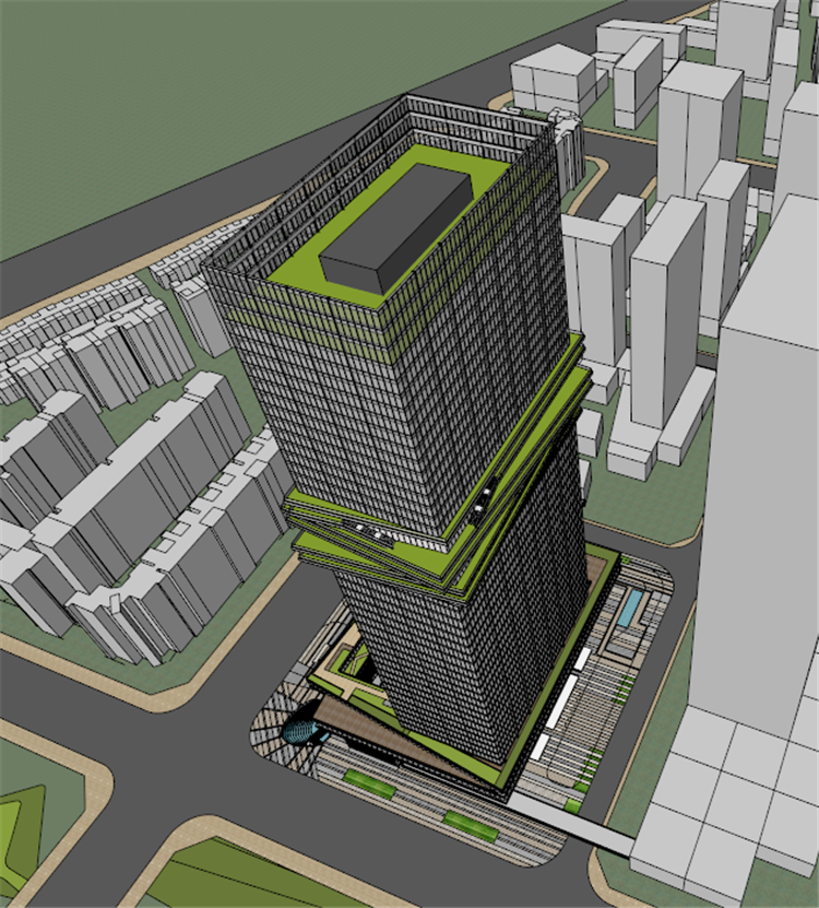 模型深圳湾超级总部06-01地块办公公寓景观建筑规划项目HHD