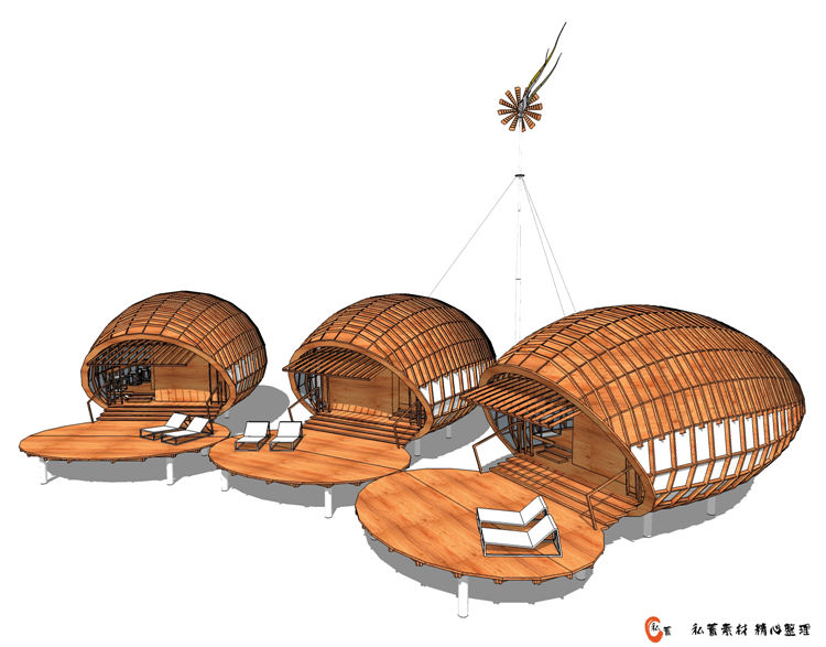 木屋170-sketchup建筑景观室内模型
