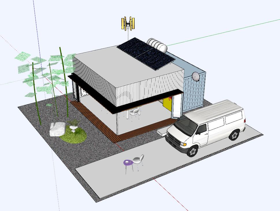 集装箱建筑SU模型第一季_室内室外草图完整sketchup模型3