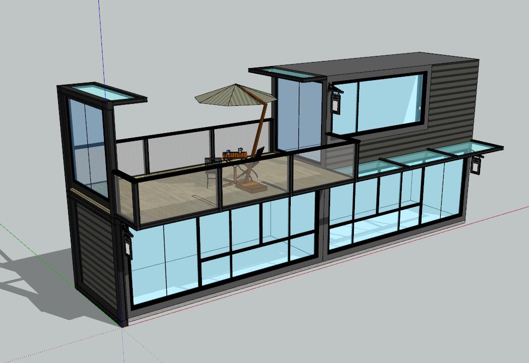 集装箱建筑SU模型第一季_室内室外草图完整sketchup模型44