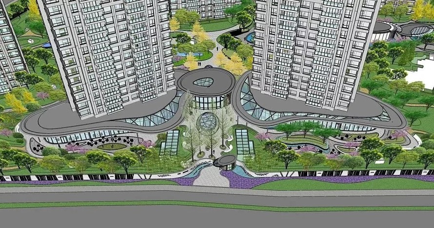 灵动曲线--上海仁恒现代住宅景观设计方案