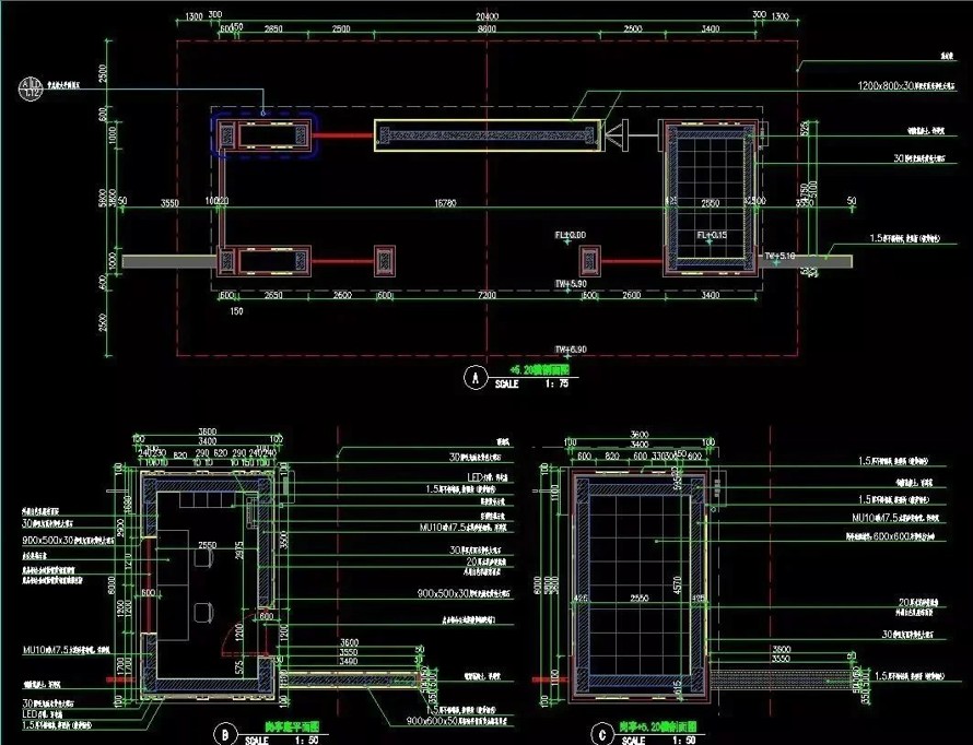 最新整理-值得收藏-五个顶豪新亚洲风格风格项目主入口大门设计-3个项目SU+施工图和2个项目施工图