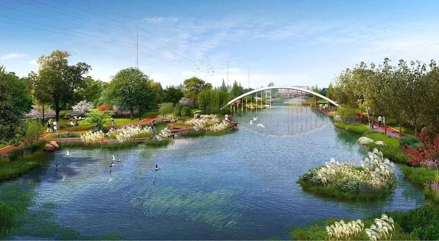 城市森林绿道-生态休闲长廊-某市贯穿新老城区的城市河流滨水景观工程概念性方案设计（项目资料包括：131页高清JPG文件