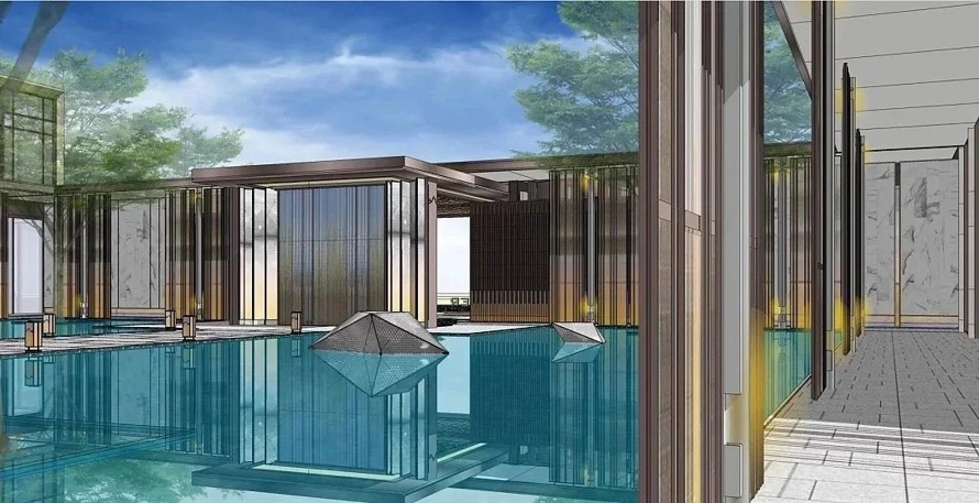 新亚洲风格风格景观的创新与突破-震撼力+昭示感-杭州某顶豪楼盘示范区+大区景观设计方案