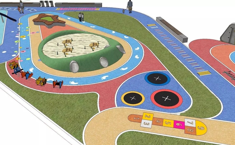 顶豪社区儿童乐园活动区精品参考资料-两个儿童活动区SU超精模型（2个SU模型文件）