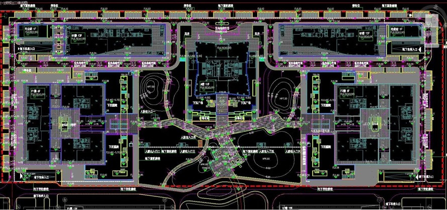 知名设计-地库顶板-台地花池-上海某高科技园区工业厂房三期景观设计全套施工图（内容包括：景观园建+水电+植物）