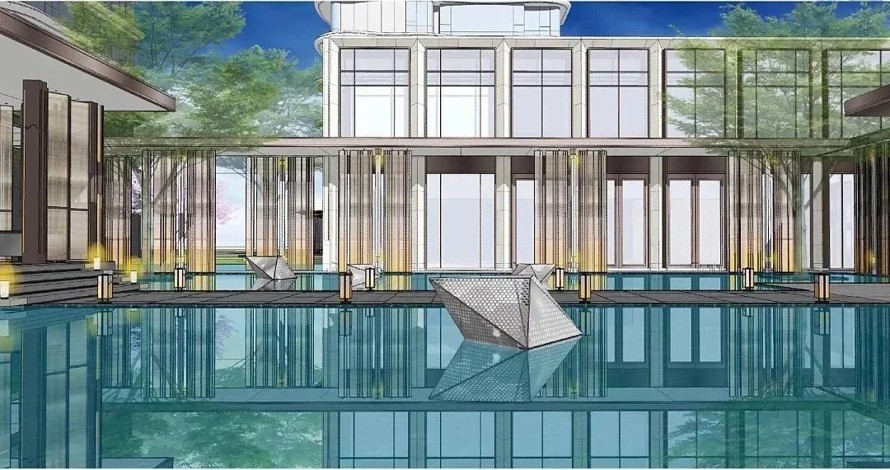 新亚洲风格风格景观的创新与突破-震撼力+昭示感-杭州某顶豪楼盘示范区+大区景观设计方案