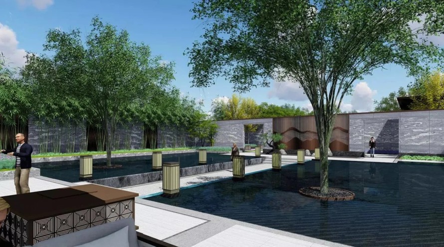 模拟自然山水-重塑东方墅邸-尽显皇家礼序-某顶豪项目新中式新亚洲风格风格豪宅示范区景观设计方案+全套施工图+SU模型