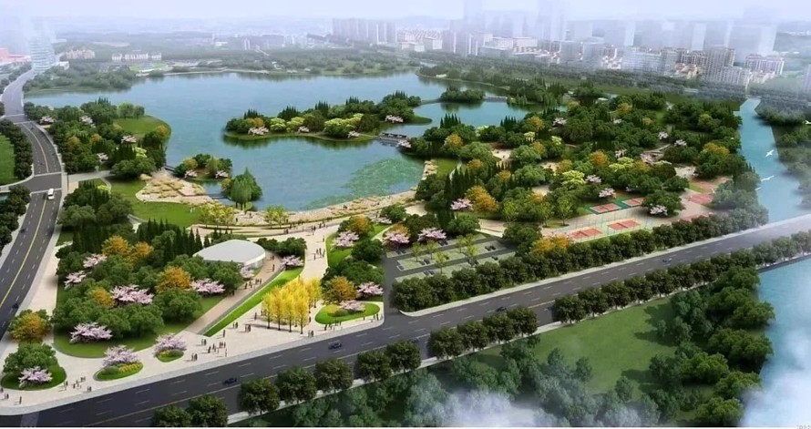 八万平可呼吸路面-五万平海绵型湿地-某市湖区生态公园景观设计方案