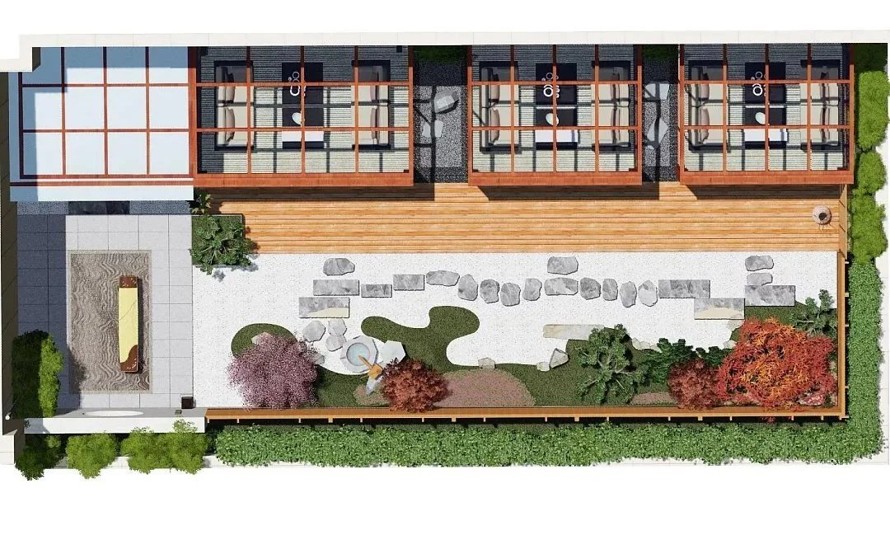 日式屋顶花园超精SU模型+景观常用廊架SU（文件：1、屋顶花园超精模型；2屋顶花园方案二超精模型;3、15个景观廊架模型
