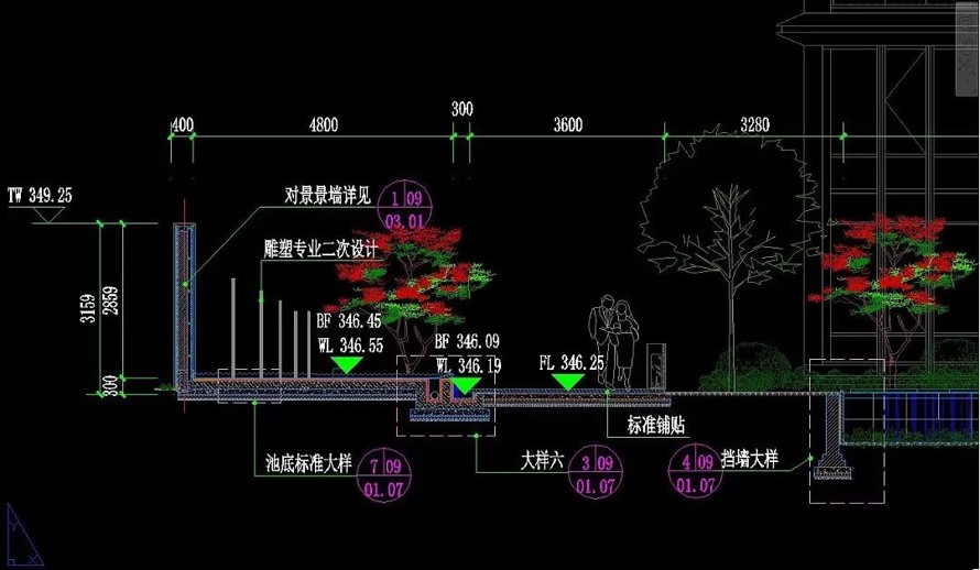 中国贵族文化的浪漫邂逅-龙湖地产·舜山府展示区景观设计全套施工图(该项目资料包括：园建+植物+水电)