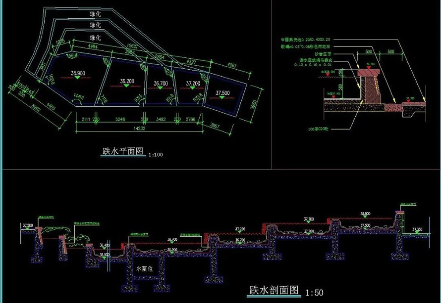省建筑院设计项目-国际新城-核心片区-滨湖景观工程北岸线全套施工图（全套施工图包括：园建+植物+水电