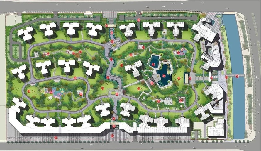 保利重回“禅城”绿岛湖生态大盘--佛山保利禅城绿岛湖住宅一期景观设计方案+SU模型+CAD平面图
