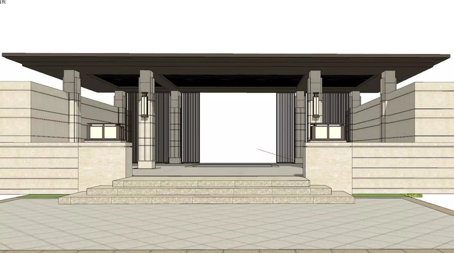 最新整理-九个新古典主义景观经典亭廊施工图（其中四个带SU模型）集合-知名等设计院设计